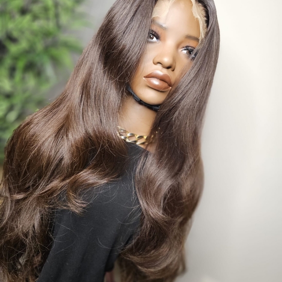 Luxurious Brown Hair Wig Hd Frontal - Picture 1 of 4